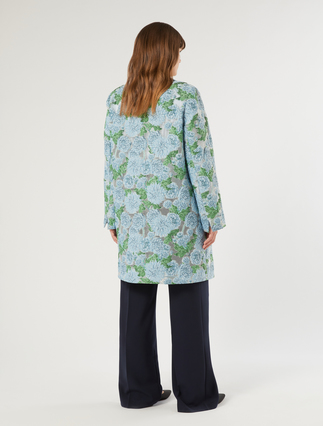 Floral jacquard duster coat - LIGHT BLUE - Marina Rinaldi - 4