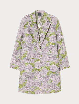 Floral jacquard duster coat - Marina Rinaldi
