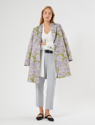 Floral jacquard duster coat - Marina Rinaldi