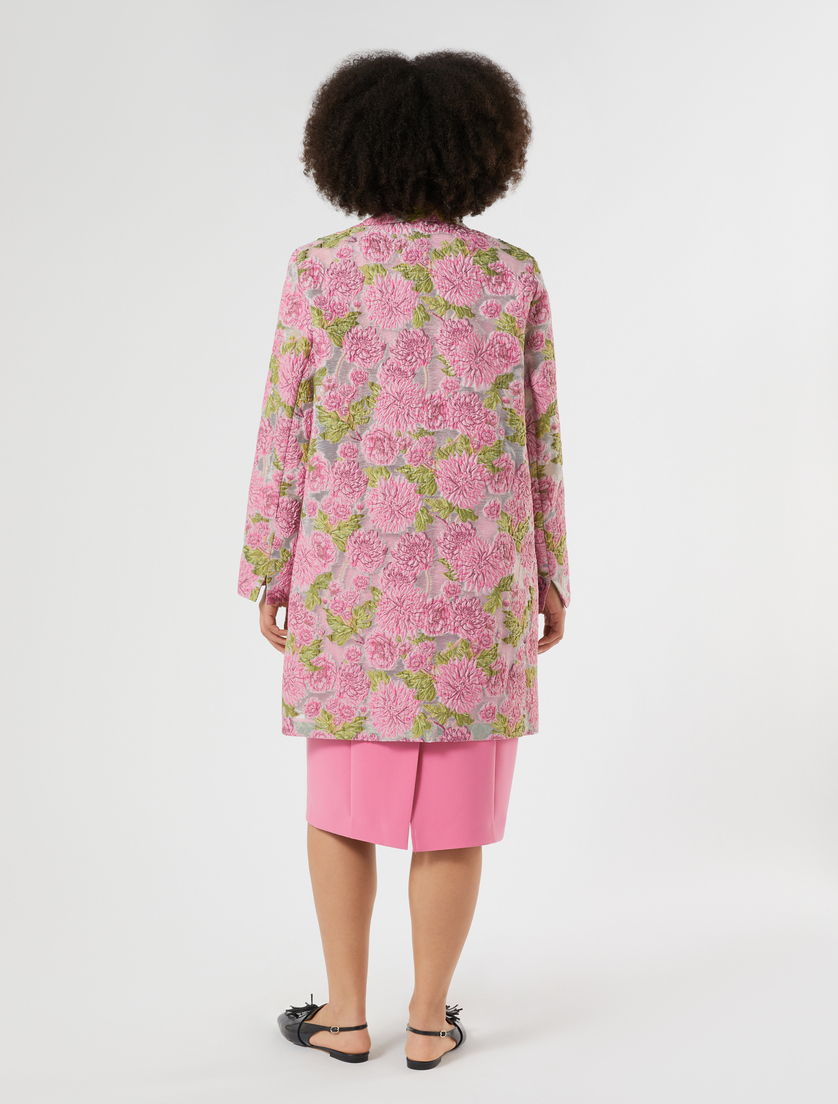 Floral jacquard duster coat - PINK - Marina Rinaldi - 4