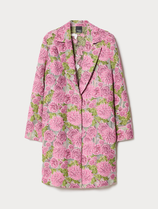 Floral jacquard duster coat - Marina Rinaldi