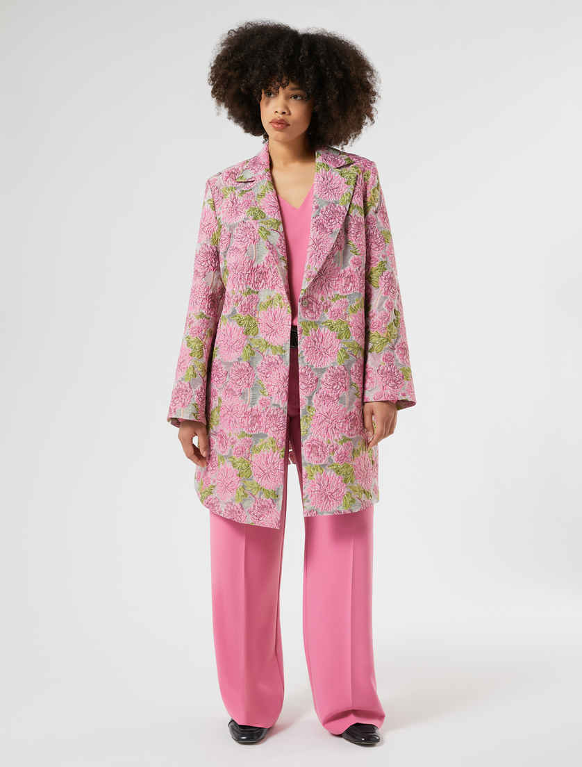 Floral jacquard duster coat - Marina Rinaldi