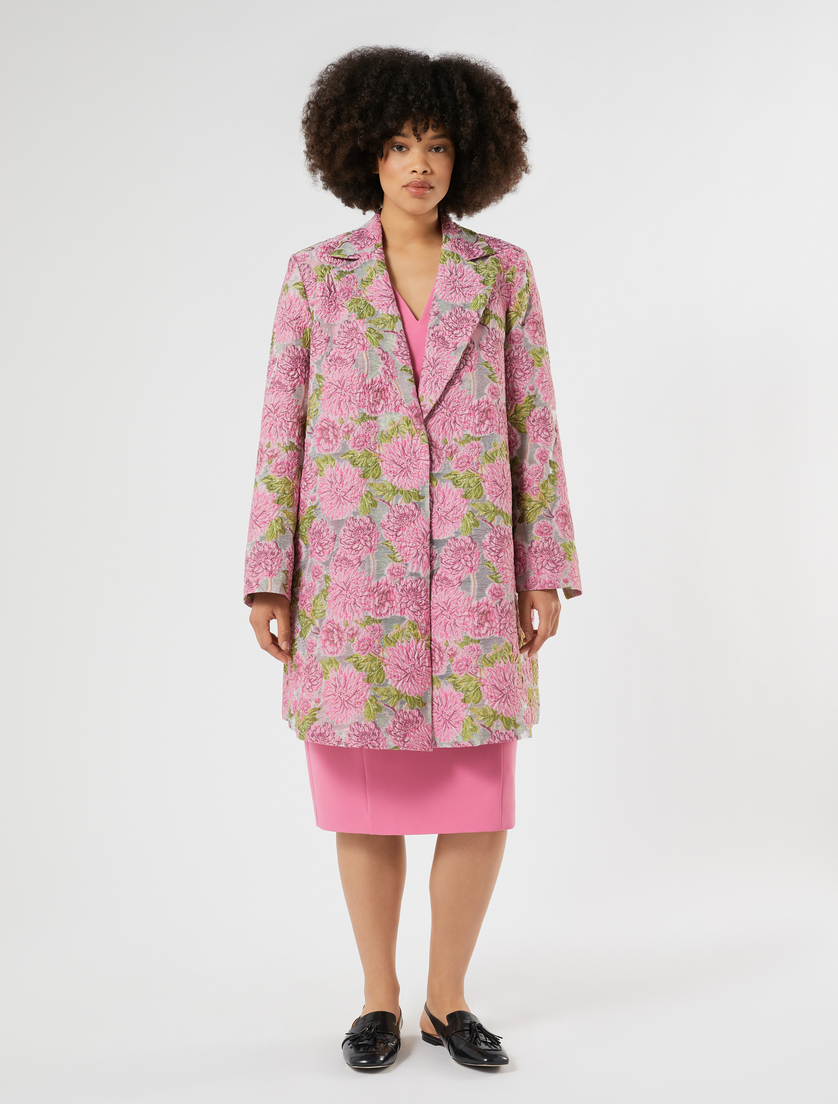 Floral jacquard duster coat - PINK - Marina Rinaldi - 3