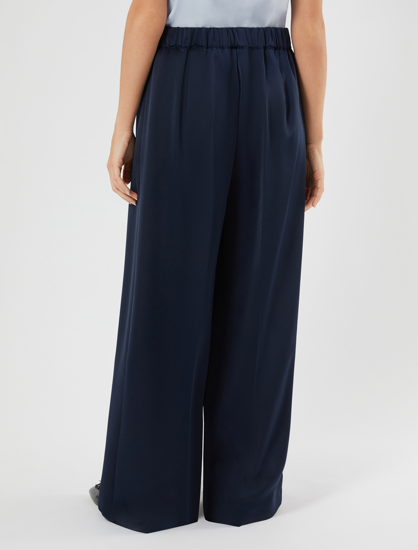 Pantalon ample en crêpe envers satin - BLEU NUIT - Marina Rinaldi - 4