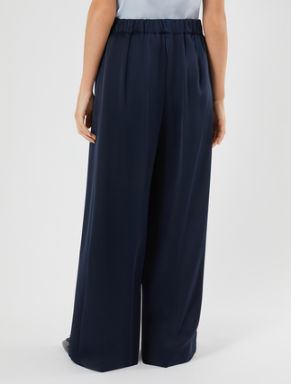 Wide-fit crepe envers satin trousers - MIDNIGHTBLUE - Marina Rinaldi - 4