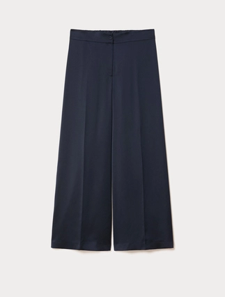 Wide-fit crepe envers satin trousers - Marina Rinaldi