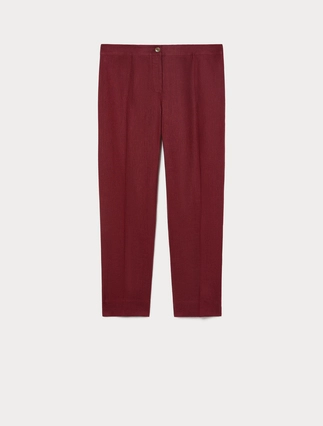 Slim-fit pure linen trousers - Marina Rinaldi