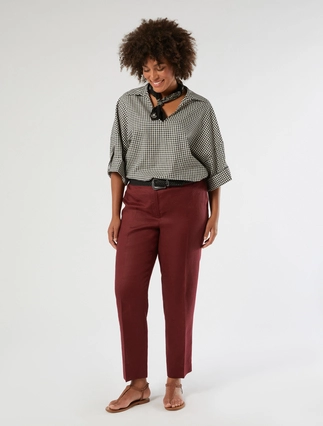 Slim-fit pure linen trousers - Marina Rinaldi