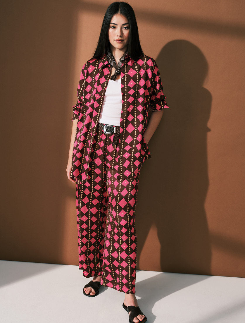 Viscose satin trousers - Marina Rinaldi