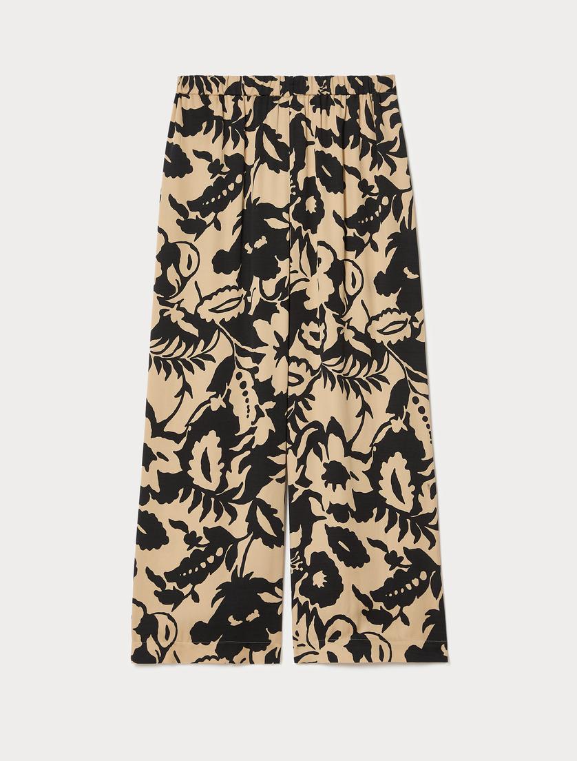Viscose satin trousers - BEIGE - Marina Rinaldi
