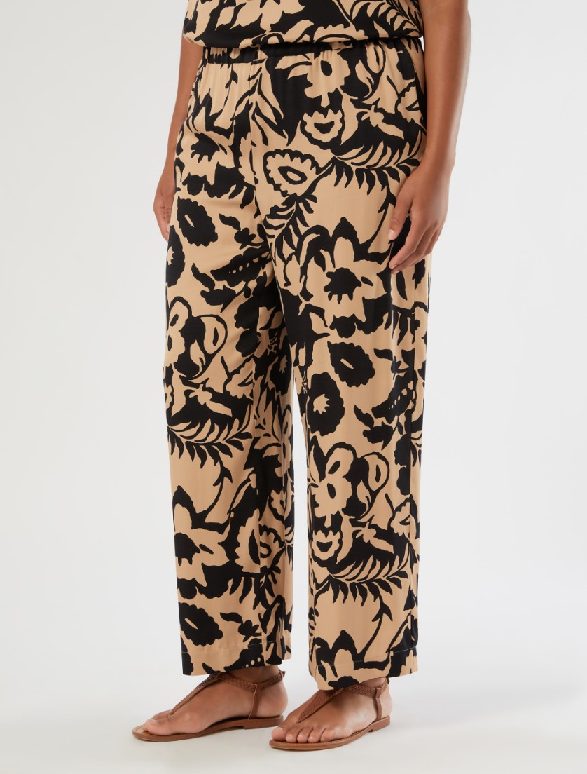 Viscose satin trousers - BEIGE - Marina Rinaldi - 3