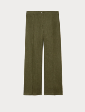 Wide-fit pure linen trousers - Marina Rinaldi