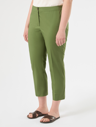Pantalon en coton stretch - VERT OLIVE