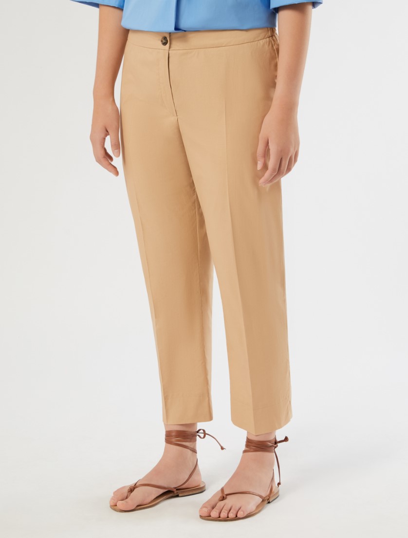 Stretch cotton trousers - BEIGE - Marina Rinaldi - 3