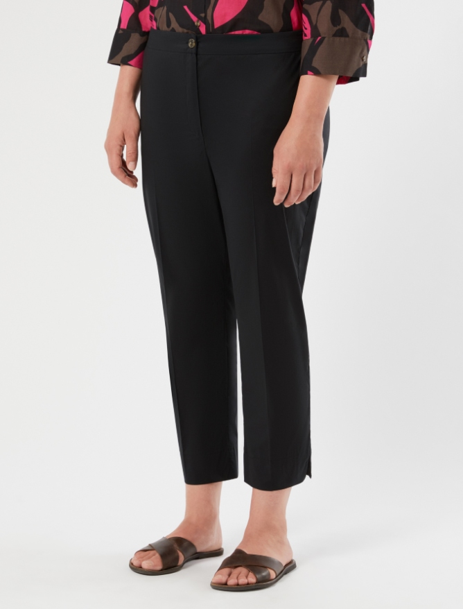 Stretch cotton trousers - BLACK