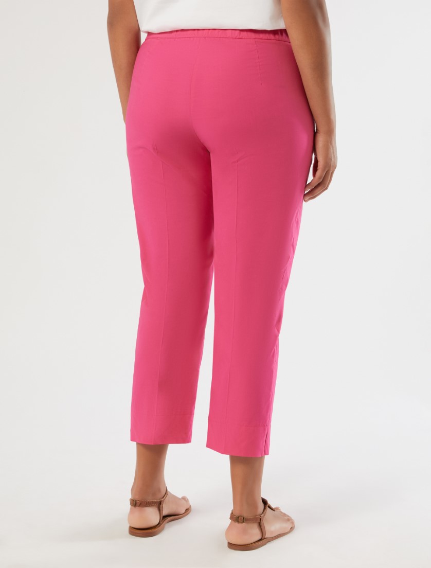 Stretch cotton trousers - FUCHSIA - Marina Rinaldi - 4