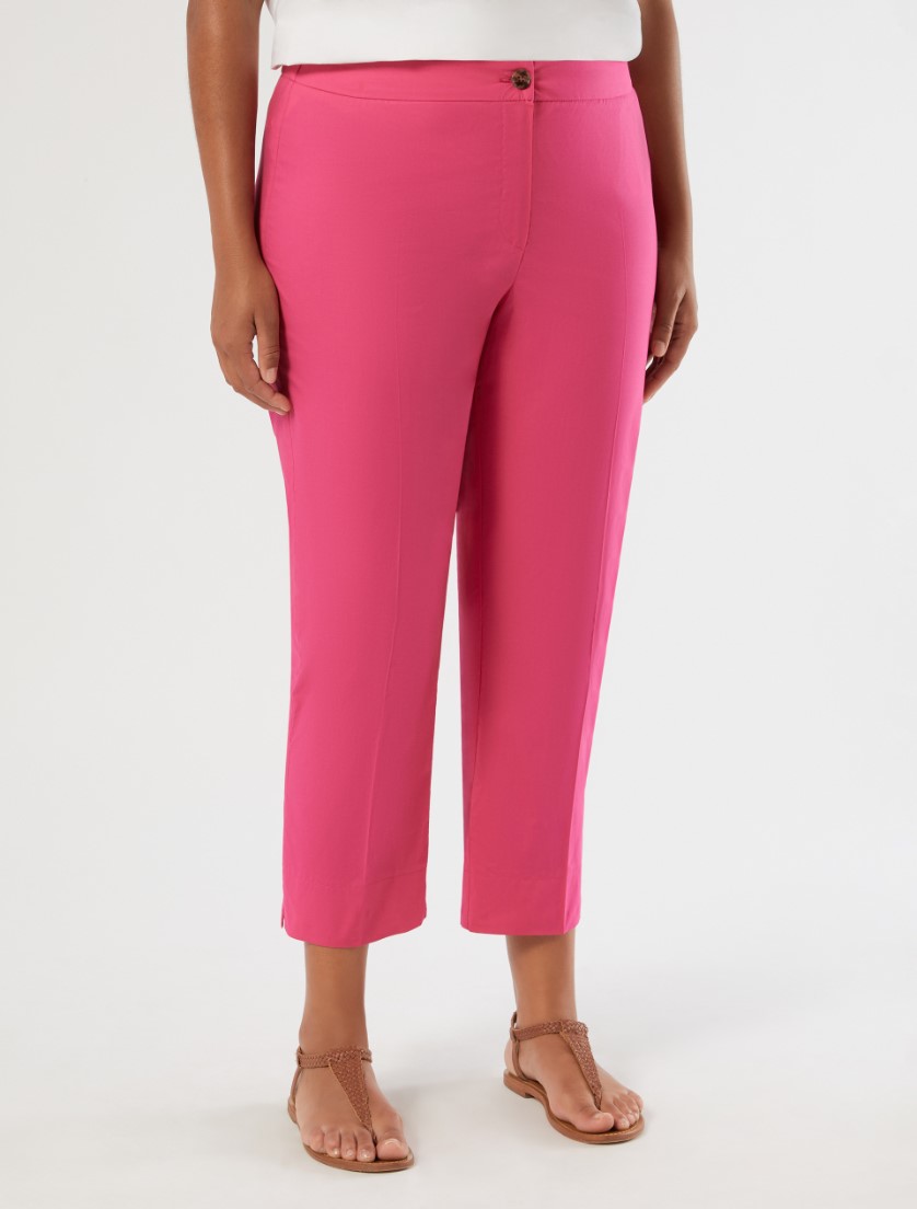 Stretch cotton trousers - FUCHSIA - Marina Rinaldi - 3