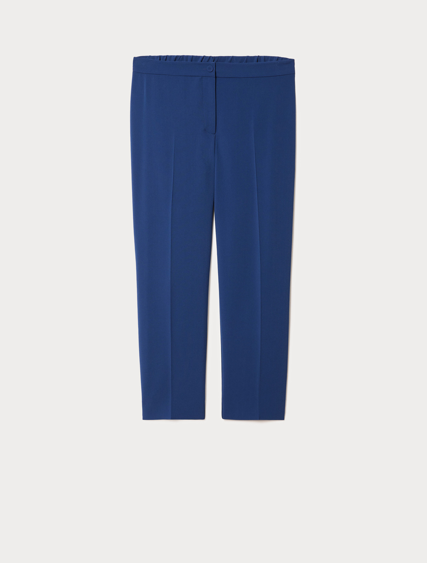 Slim-fit stretch cady trousers - CORNFLOWER BLUE - Marina Rinaldi