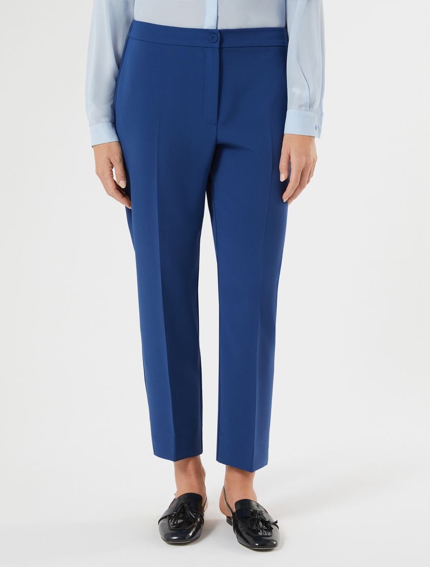 Slim-fit stretch cady trousers - CORNFLOWER BLUE - Marina Rinaldi - 3