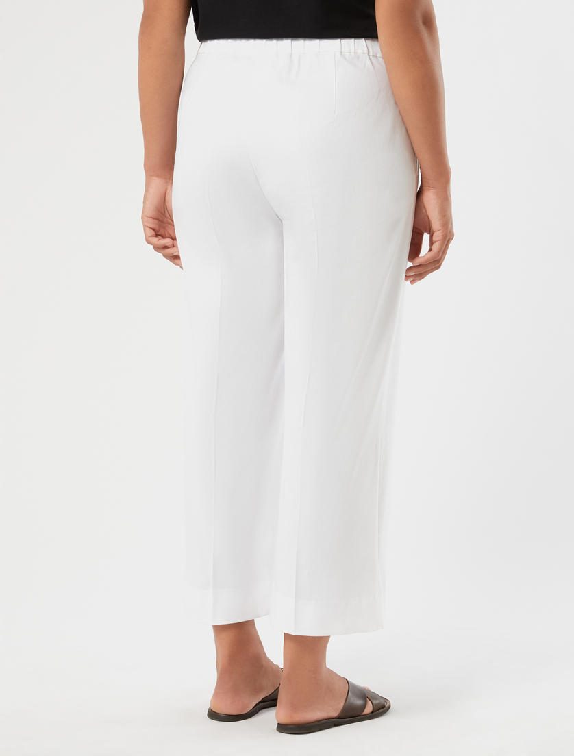 Cotton gabardine cropped trousers - WHITE - Marina Rinaldi - 4