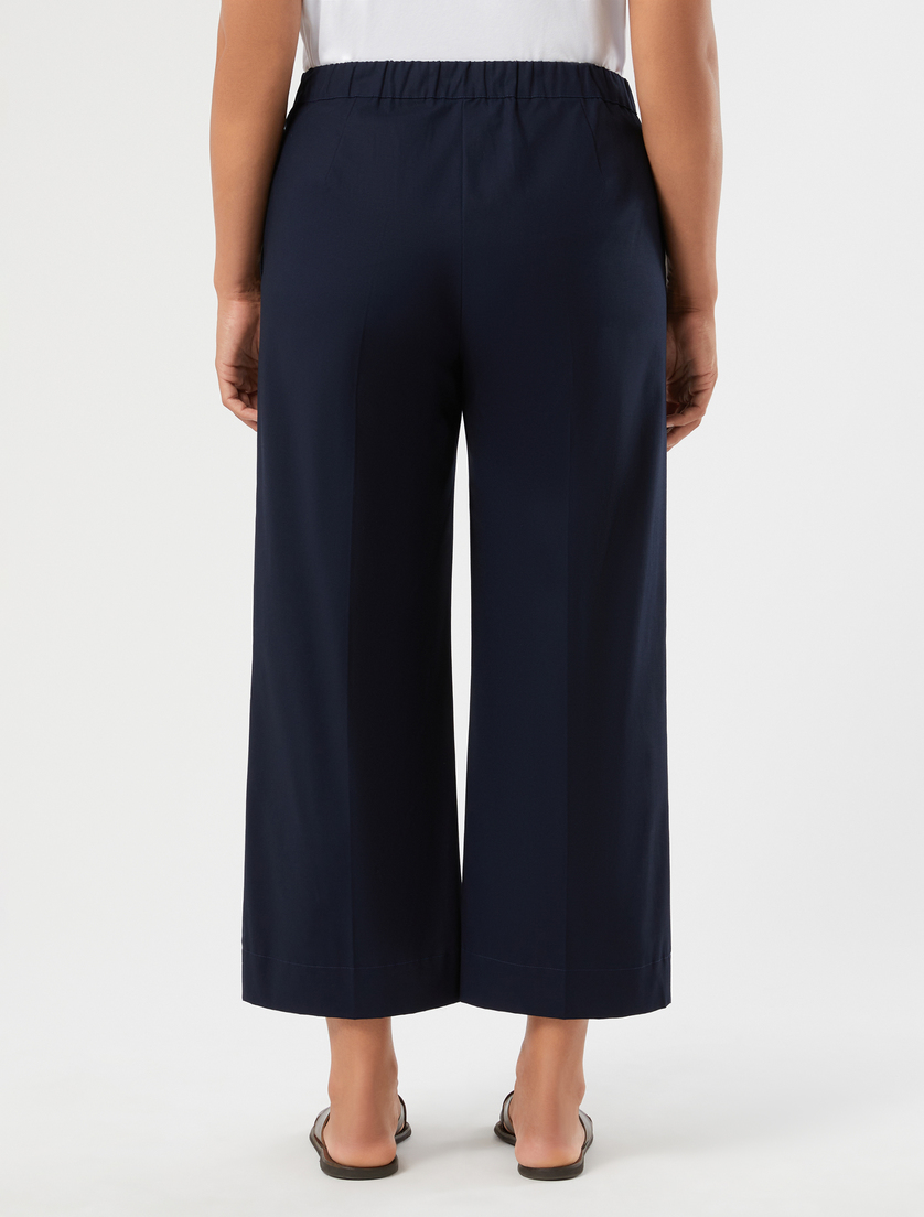 Cotton gabardine cropped trousers - ULTRAMARINE - Marina Rinaldi - 4