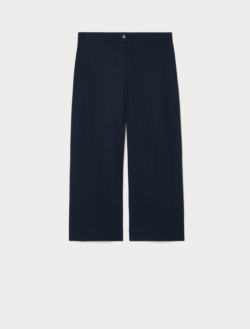 Cotton gabardine cropped trousers - ULTRAMARINE - Marina Rinaldi