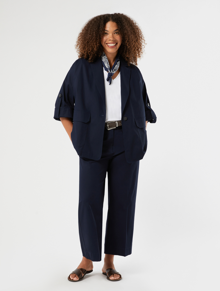 Cotton gabardine cropped trousers - Marina Rinaldi