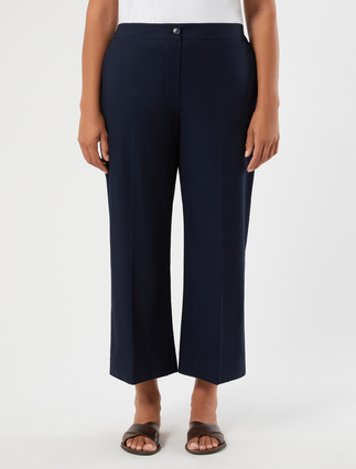 Cotton gabardine cropped trousers - ULTRAMARINE