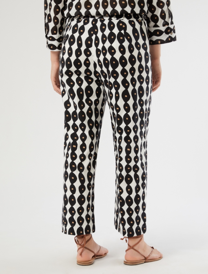 Cotton cropped trousers - WHITE - Marina Rinaldi - 4