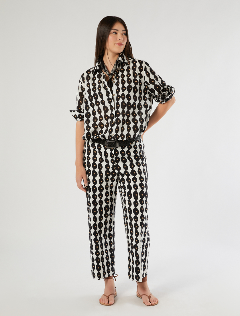 Cotton cropped trousers - Marina Rinaldi