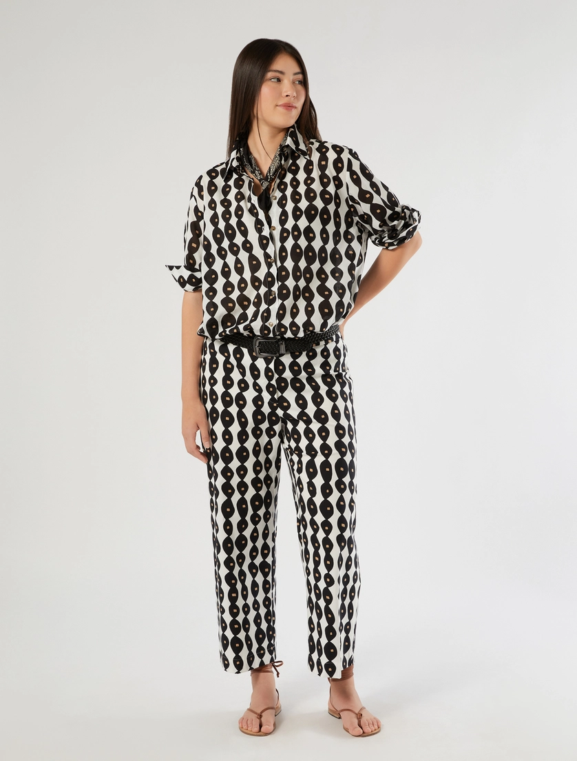 Cotton cropped trousers - Marina Rinaldi