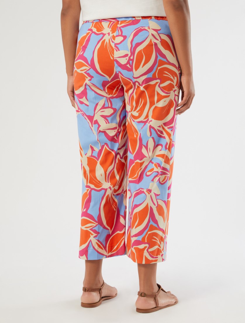 Cotton cropped trousers - CORAL - Marina Rinaldi - 4