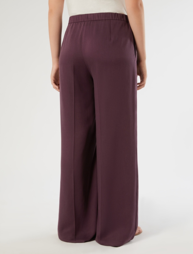 Hose aus Twill mit weitem Bein - PFLAUME - Marina Rinaldi - 4