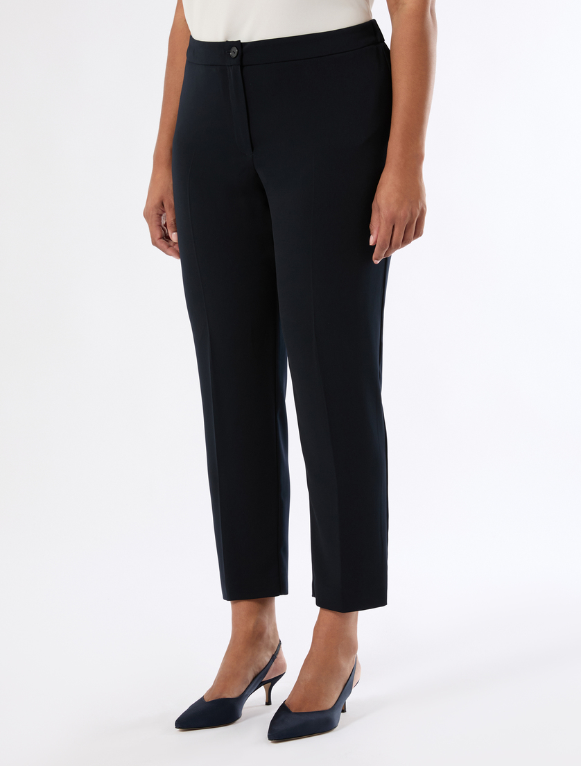 Slim-fit fluid fabric trousers - ULTRAMARINE - Marina Rinaldi - 3