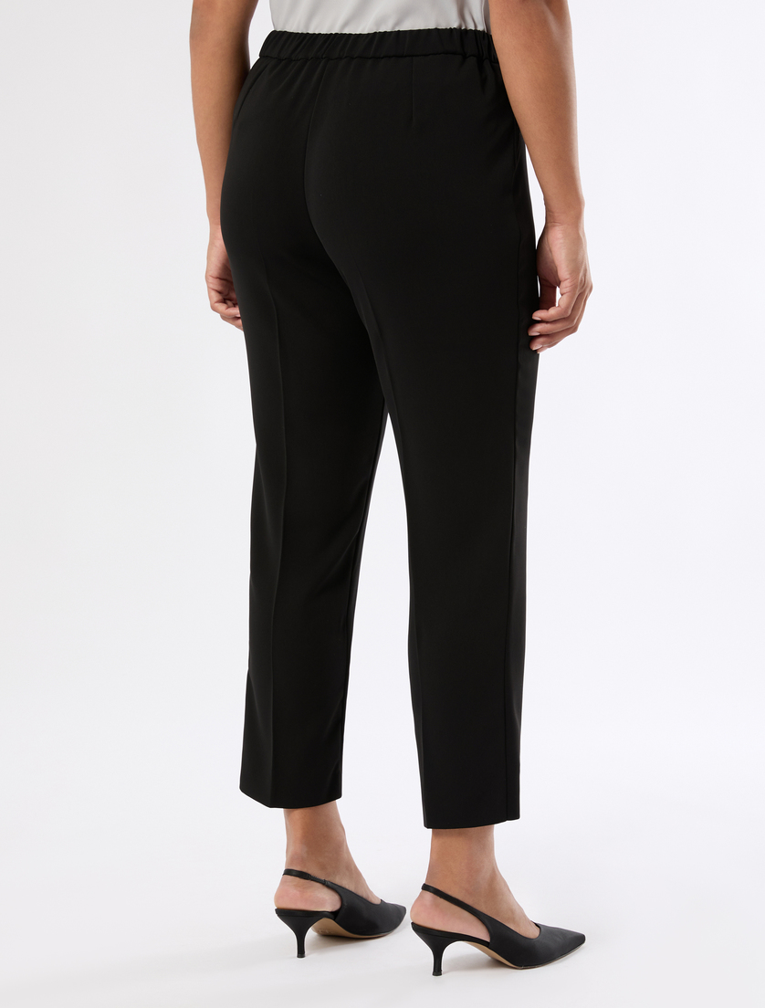 Slim-fit fluid fabric trousers - BLACK - Marina Rinaldi - 4