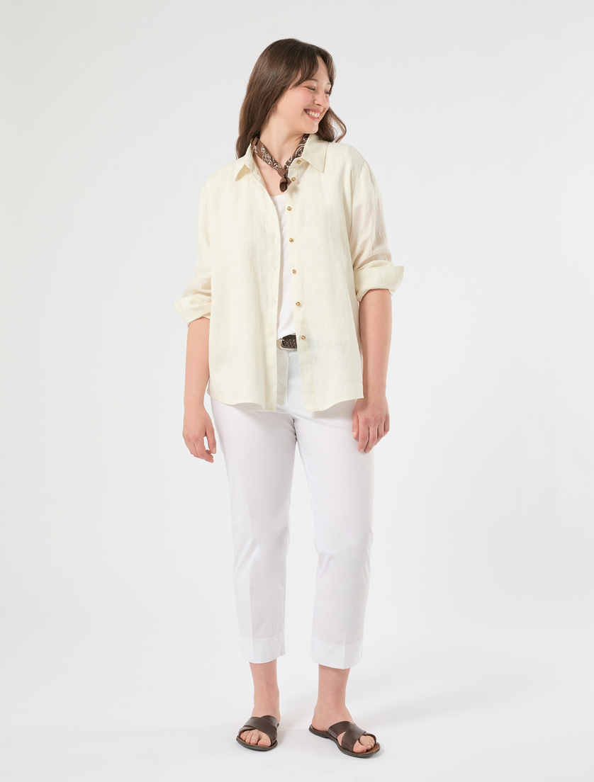 Pantaloni slim fit in cotone e nylon - BIANCO - Marina Rinaldi - 2