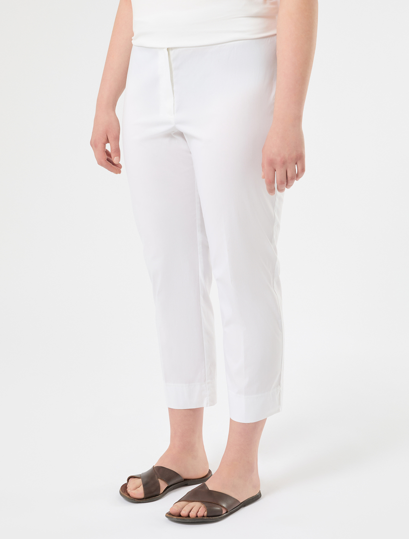 Pantaloni slim fit in cotone e nylon - BIANCO - Marina Rinaldi - 3