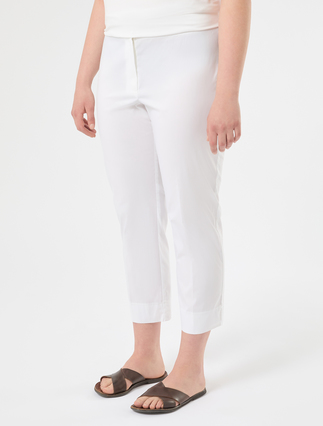 Pantaloni slim fit in cotone e nylon - BIANCO