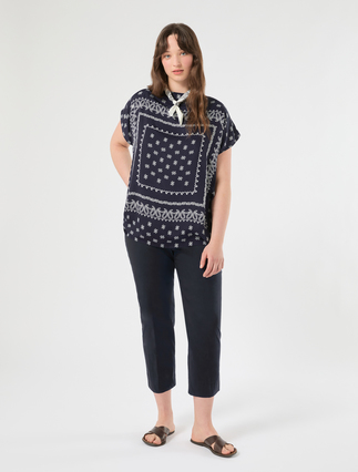 Slim-fit cotton and nylon trousers - Marina Rinaldi