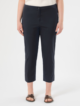 Pantaloni slim fit in cotone e nylon - BLU MARINO