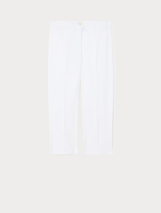 Slim-fit cotton gabardine trousers - Marina Rinaldi