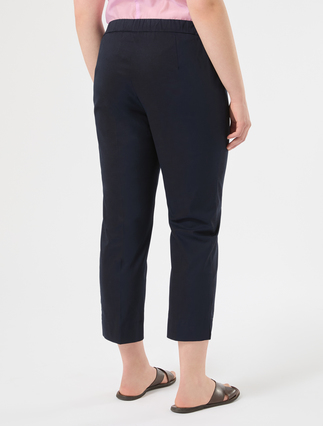 Slim-fit cotton gabardine trousers - ULTRAMARINE - Marina Rinaldi - 4
