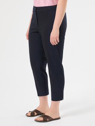 Slim-fit cotton gabardine trousers - ULTRAMARINE - Marina Rinaldi - 3