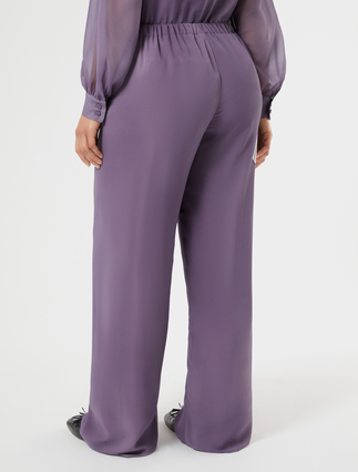 Georgette trousers - MAUVE - Marina Rinaldi - 4