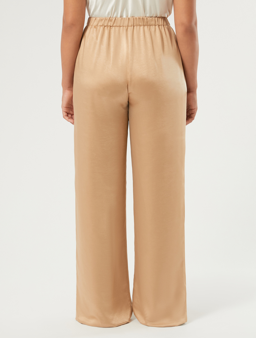 Spodnie z satyny - BEŻOWY - Marina Rinaldi - 4