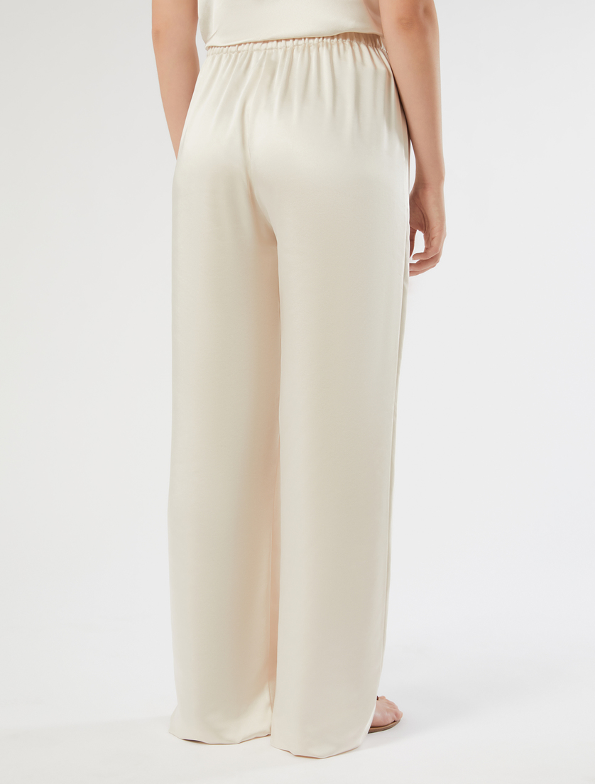 Spodnie z satyny - WANILIOWY - Marina Rinaldi - 4