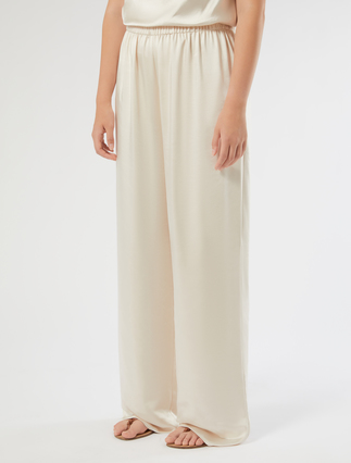 Satin trousers - VANILLA