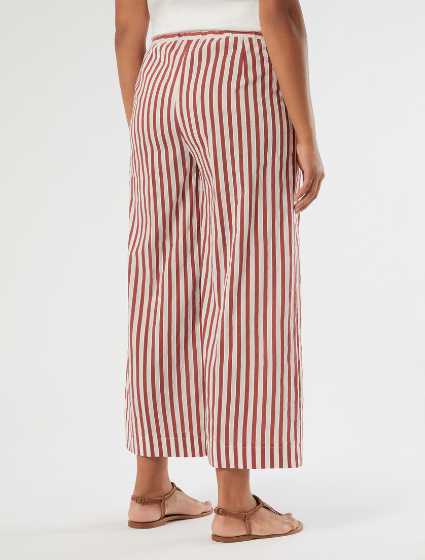 Cropped trousers in cotton and nylon - BORDEAUX - Marina Rinaldi - 4