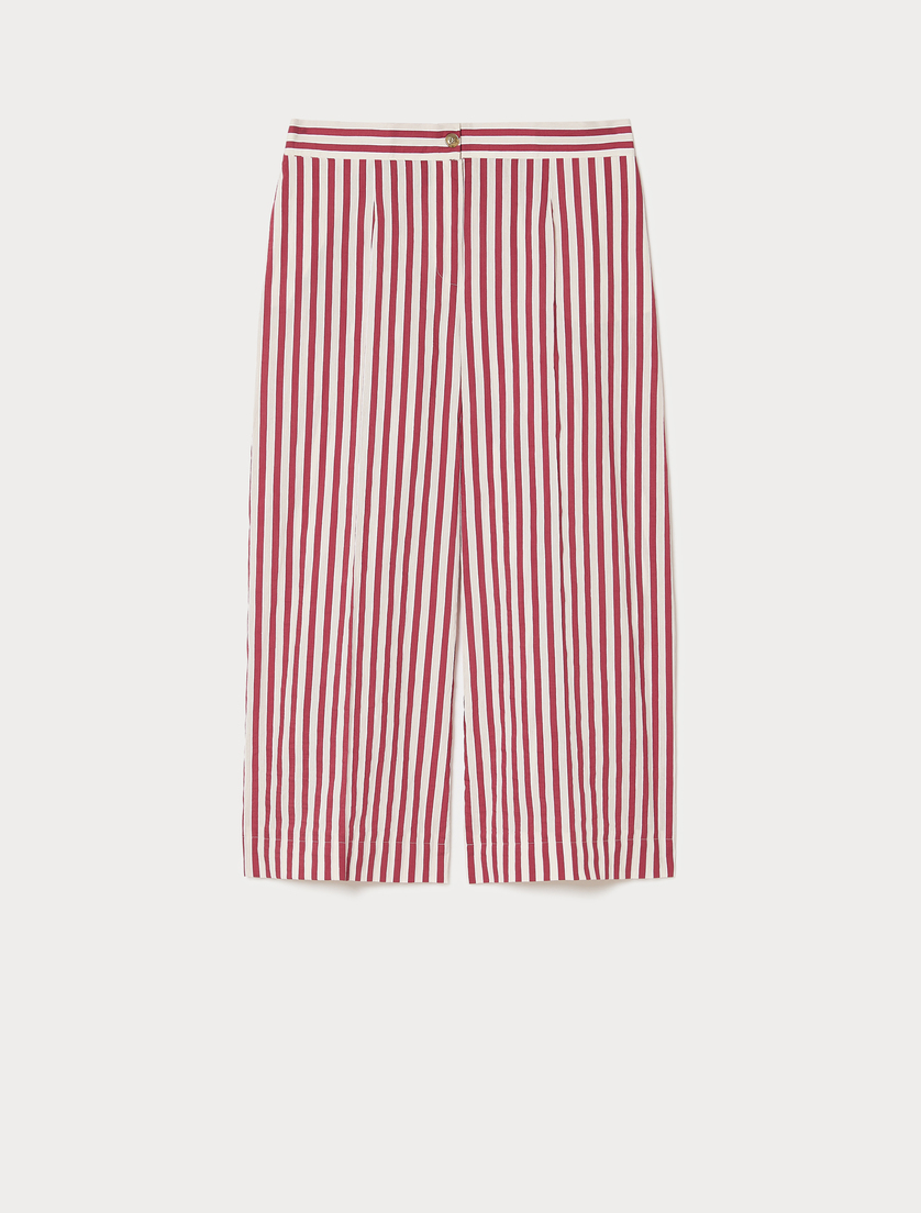 Cropped trousers in cotton and nylon - BORDEAUX - Marina Rinaldi