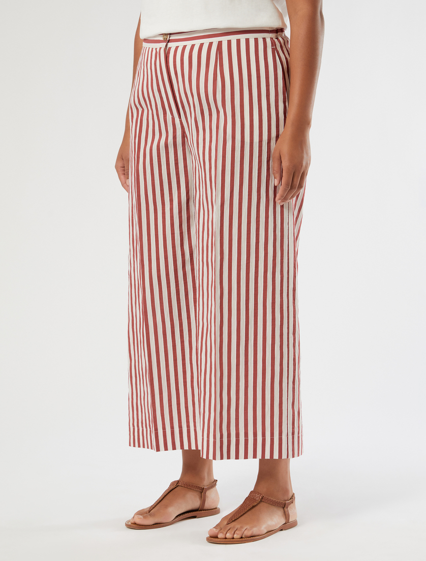 Cropped trousers in cotton and nylon - BORDEAUX - Marina Rinaldi - 3